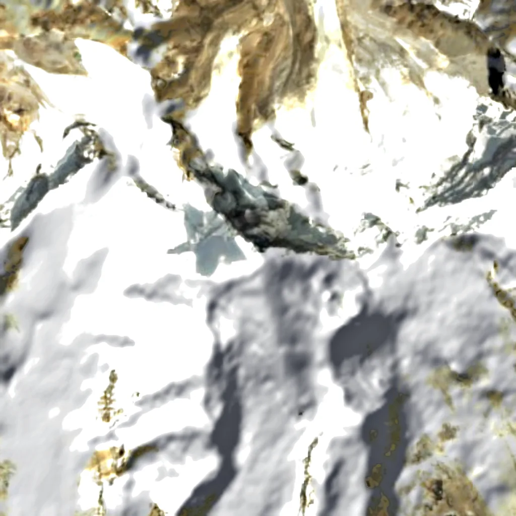 Pik Karla Marxa seen from above (Sentinel-2)
