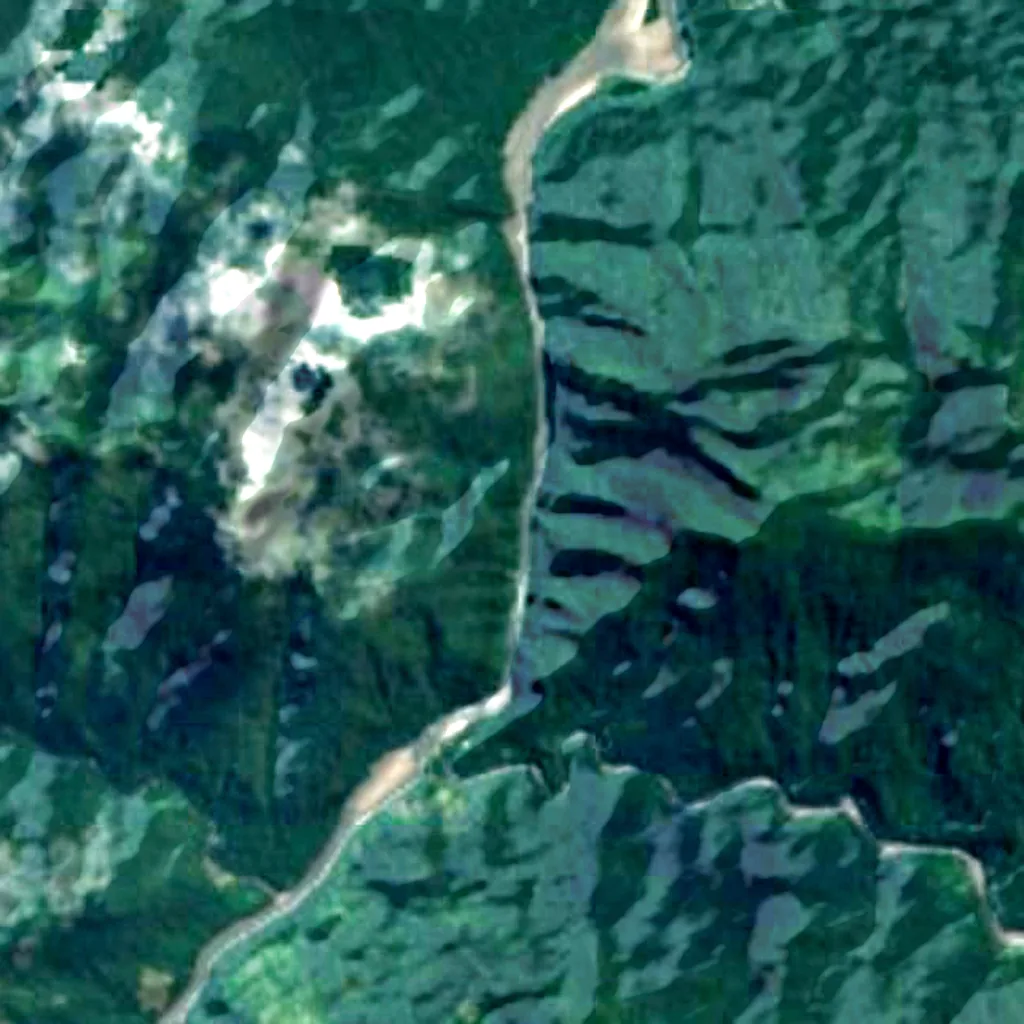 Pongo de Mainique seen from above (Sentinel-2)