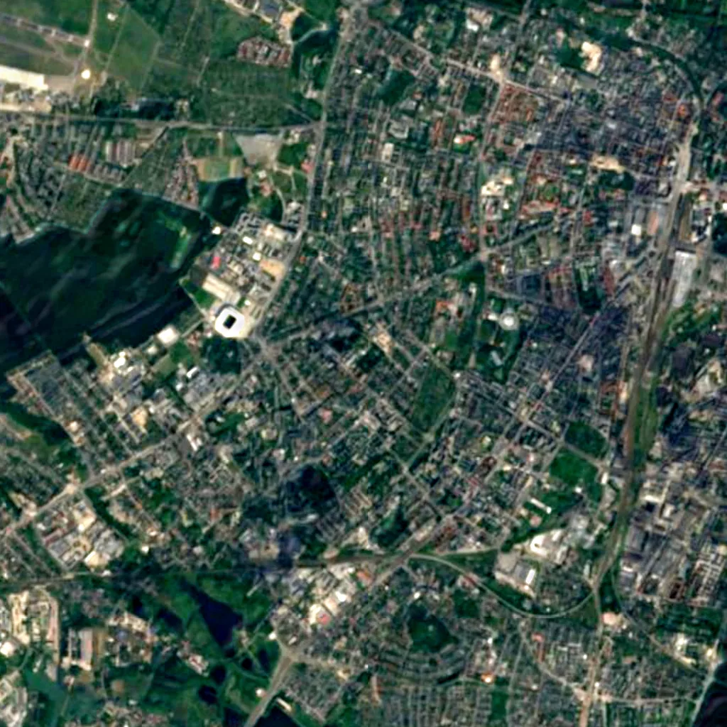 Poznań Observatory seen from above (Sentinel-2)
