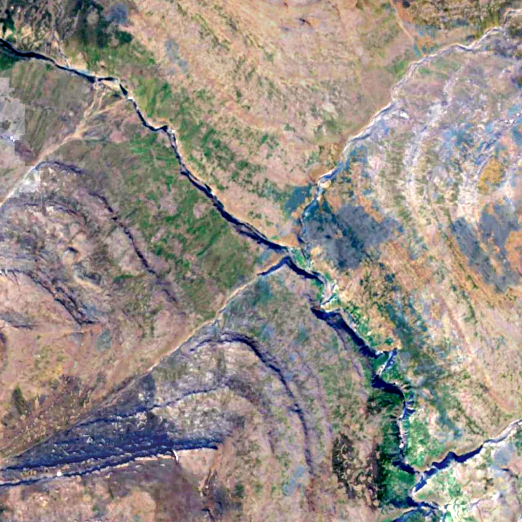 Putorana Plateau seen from above (Sentinel-2)