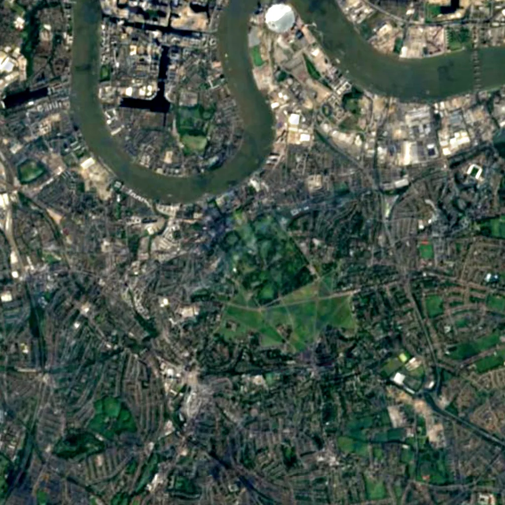 Royal Observatory seen from above (Sentinel-2)