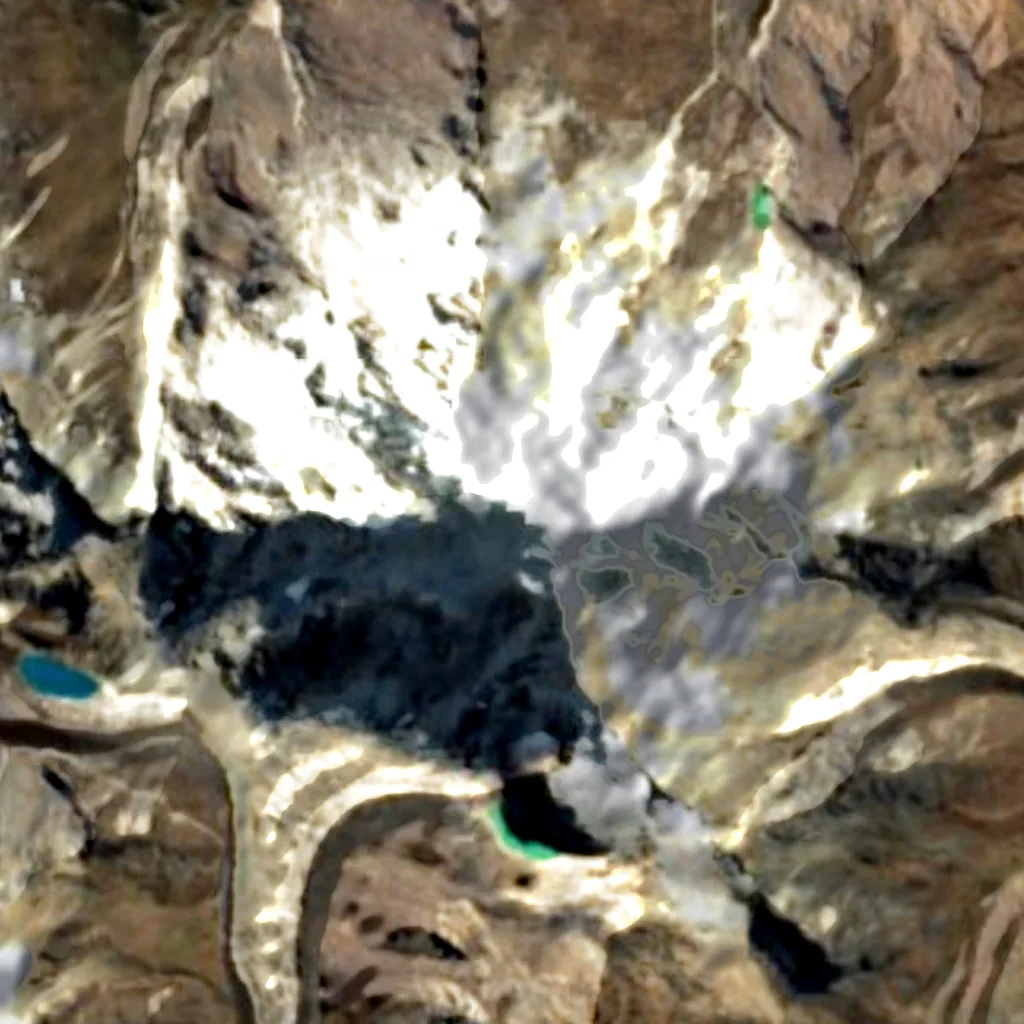 Salcantay seen from above (Sentinel-2)