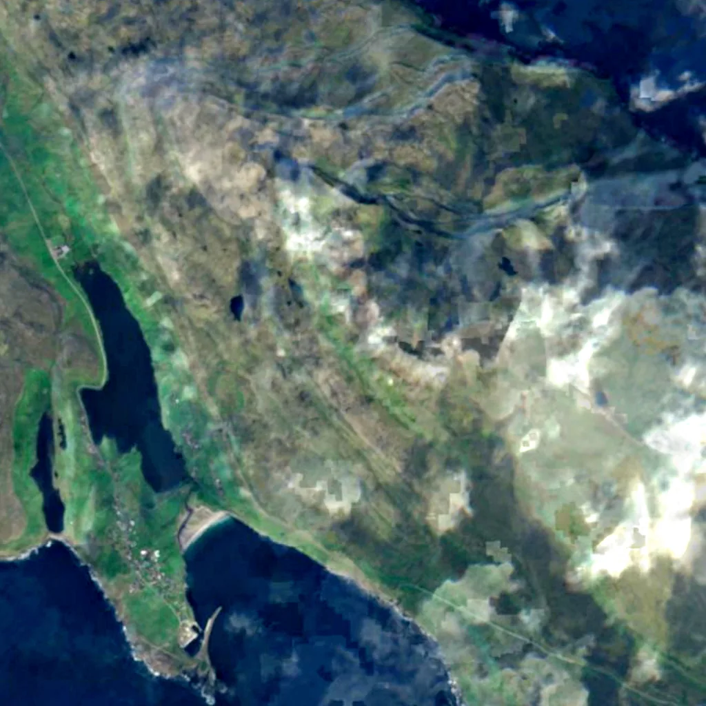 Sandoy seen from above (Sentinel-2)