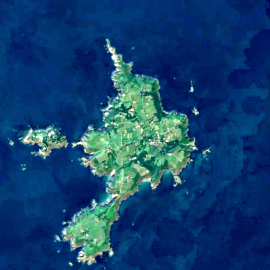 Sark seen from above (Sentinel-2)