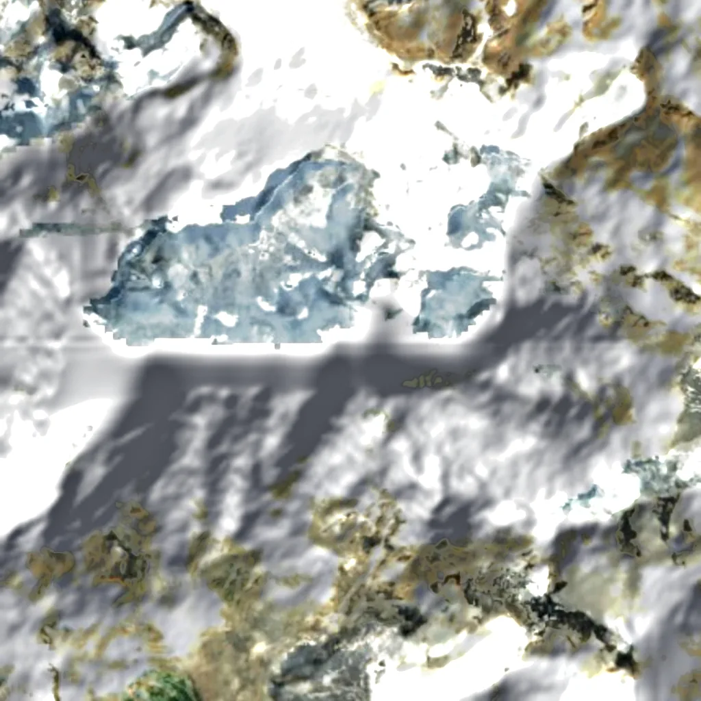 Shkhara seen from above (Sentinel-2)