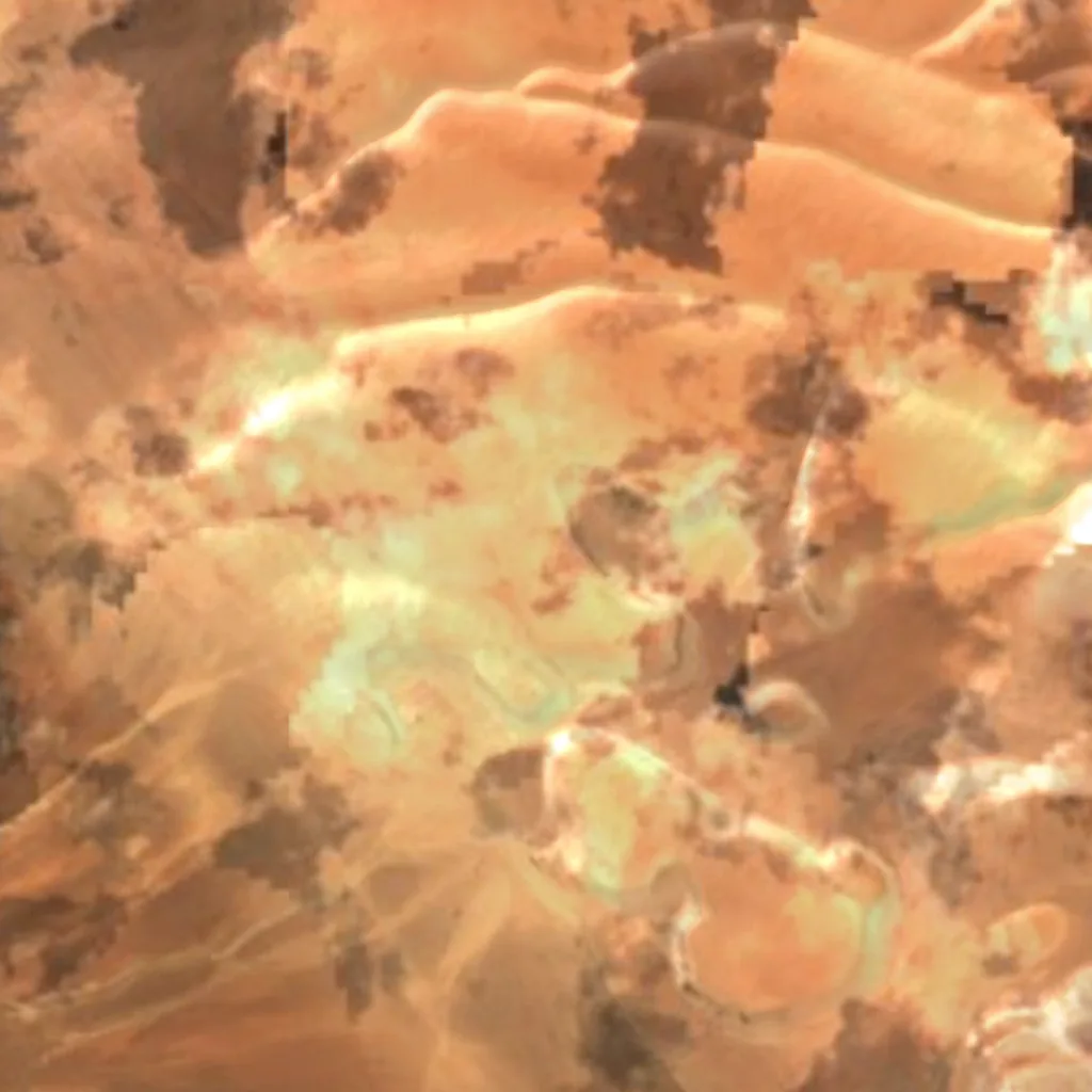 Siloli desert seen from above (Sentinel-2)