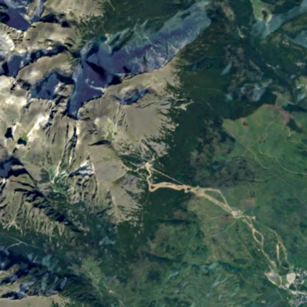 Skalnate Pleso observatory seen from above (Sentinel-2)