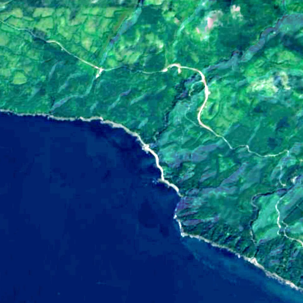 Sombrio Beach seen from above (Sentinel-2)
