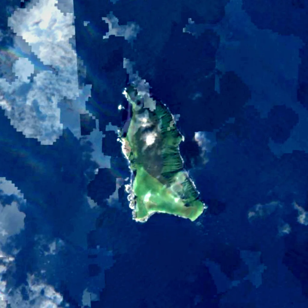 Stóra Dímun seen from above (Sentinel-2)