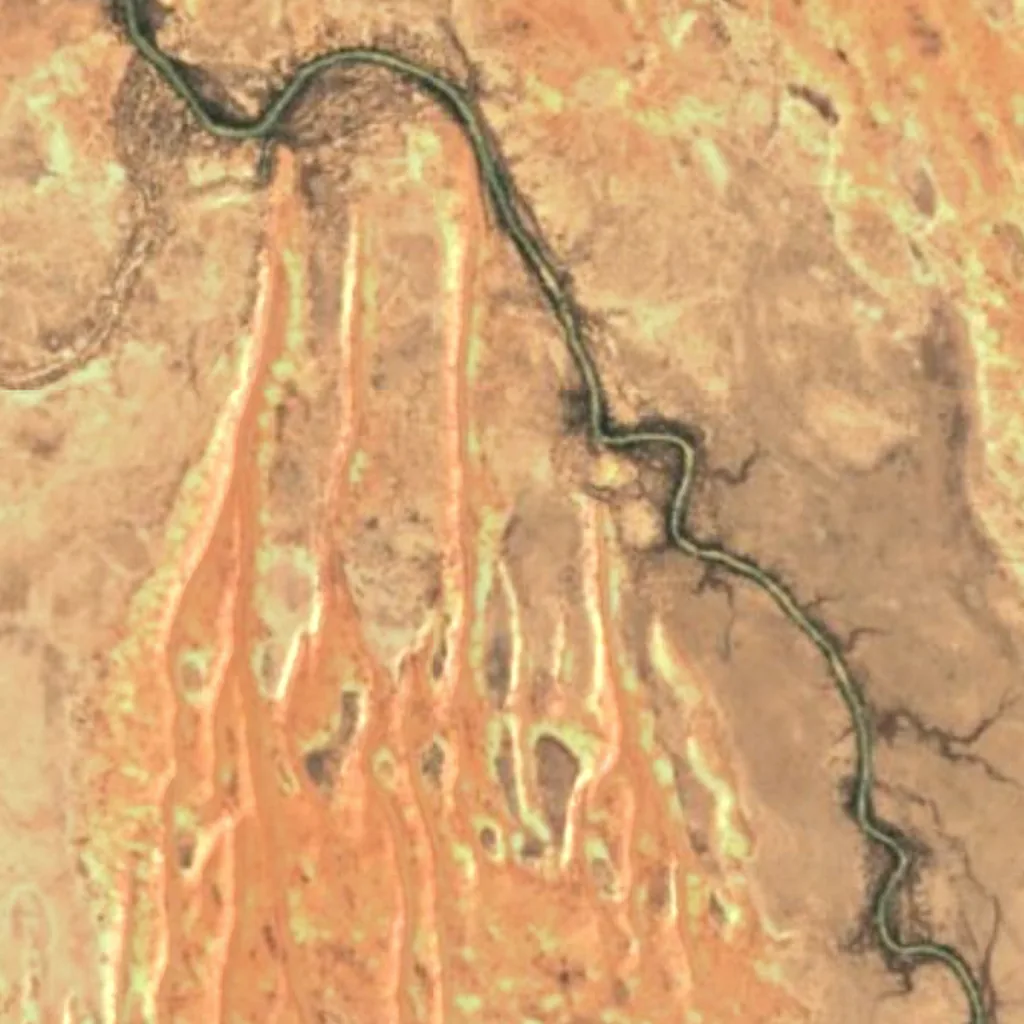 Strzelecki Desert seen from above (Sentinel-2)