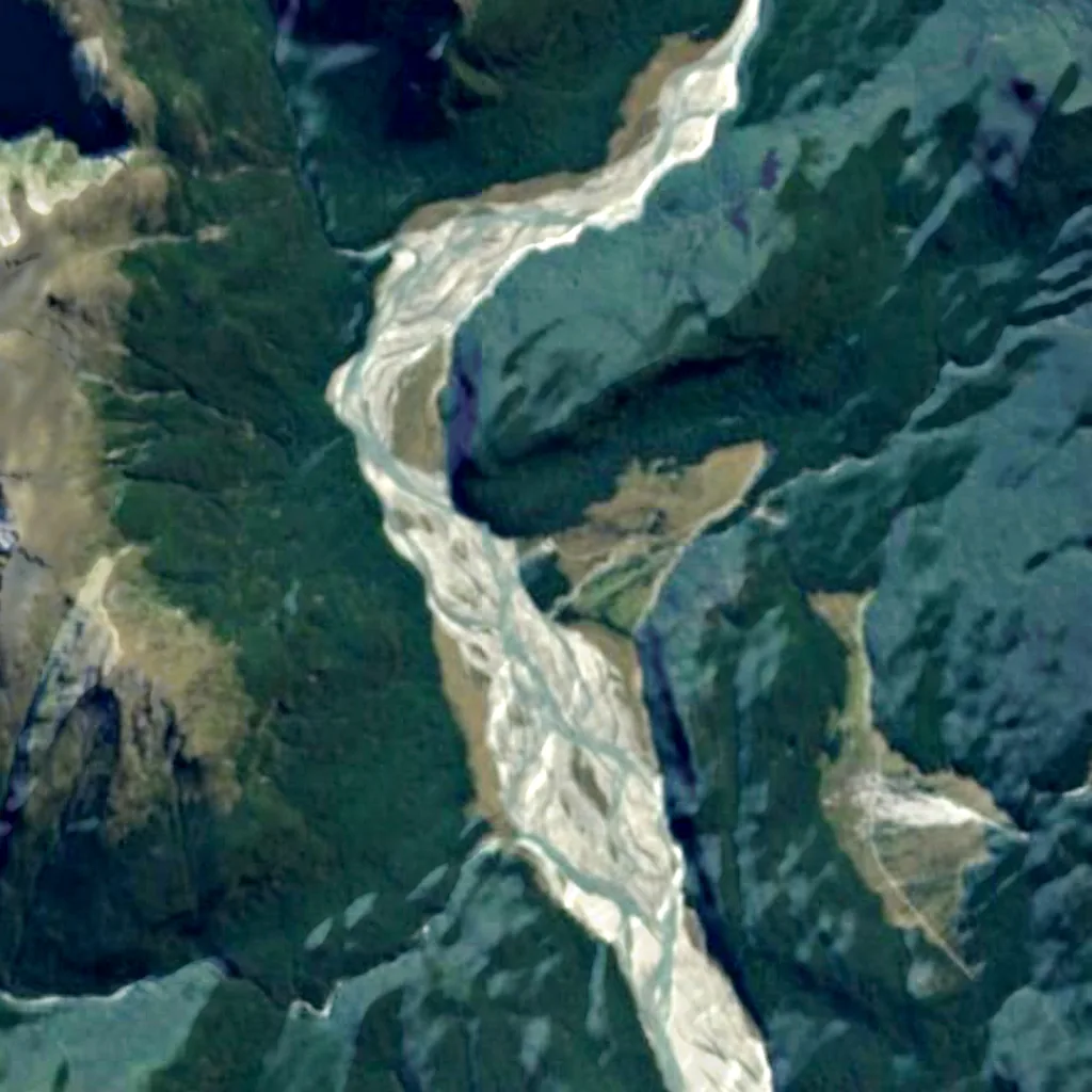 Tāhuna Glenorchy Dark Sky Sanctuary seen from above (Sentinel-2)