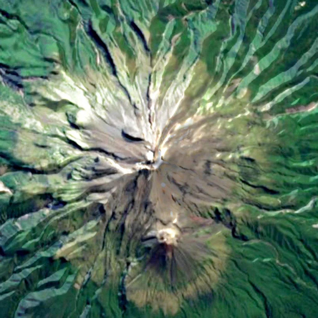 Taranaki Maunga seen from above (Sentinel-2)