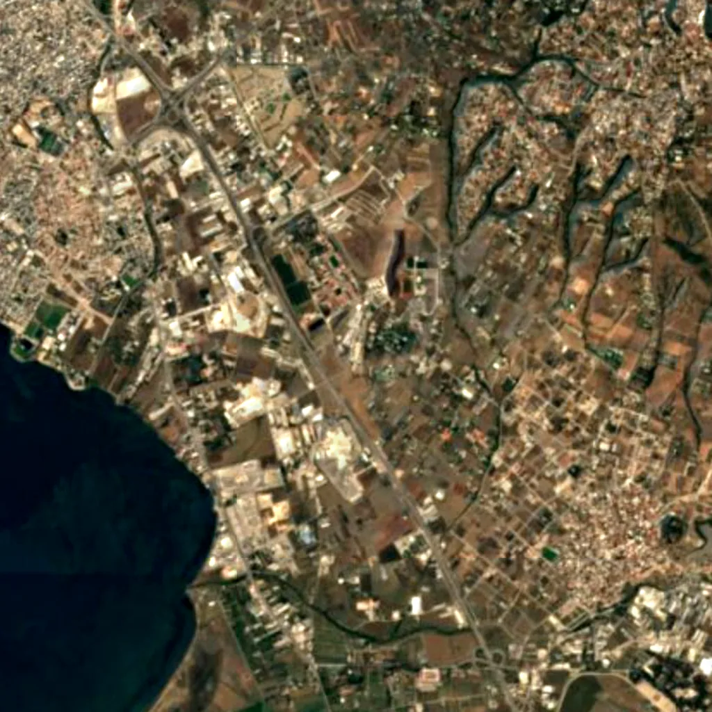 Thessaloniki Science Center and Technology Museum seen from above (Sentinel-2)