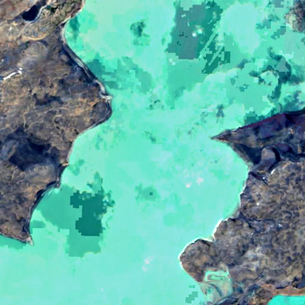 Þórisvatn seen from above (Sentinel-2)