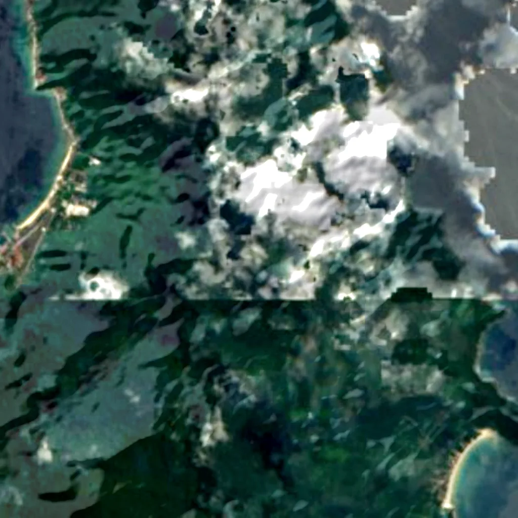 Tioman Island seen from above (Sentinel-2)