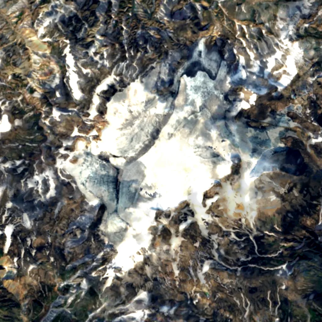 Torfajökull seen from above (Sentinel-2)