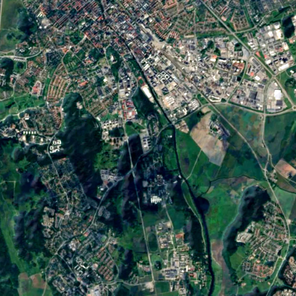 Uppsala Astronomical Observatory seen from above (Sentinel-2)