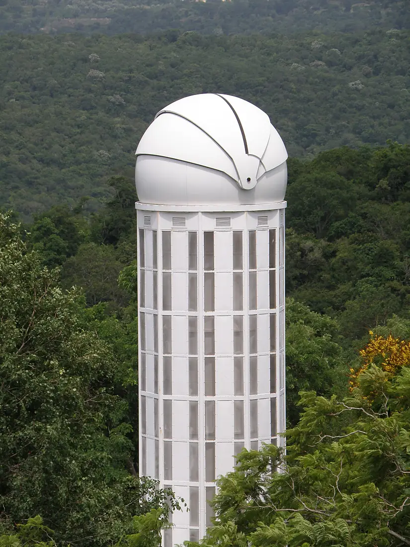 15-inch telescope seen from the 40-inch telescope at Vainu Bappu Observatory