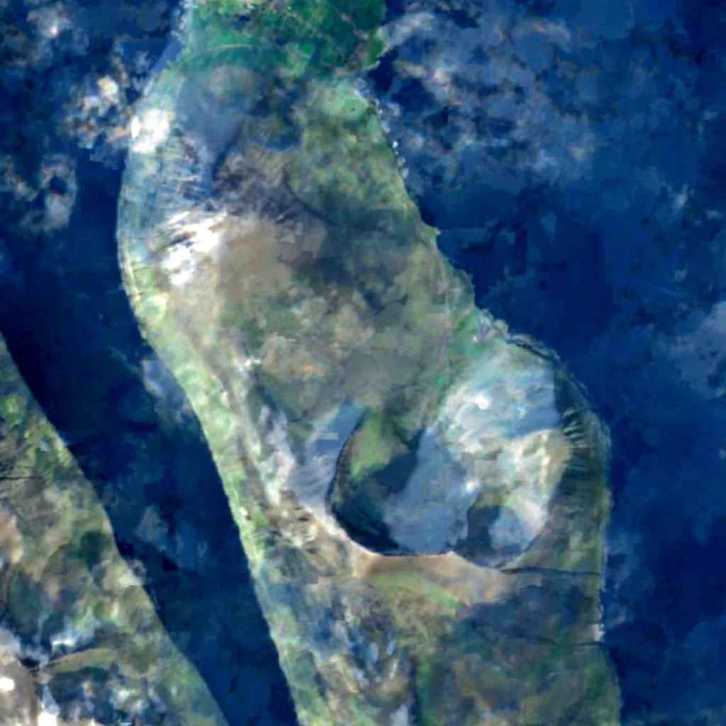Viðoy seen from above (Sentinel-2)