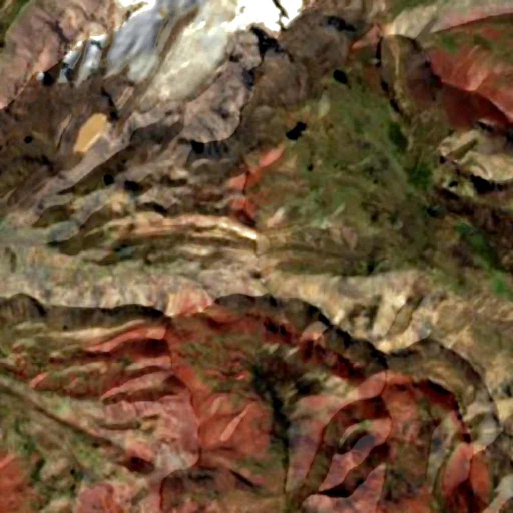 Vinicunca seen from above (Sentinel-2)