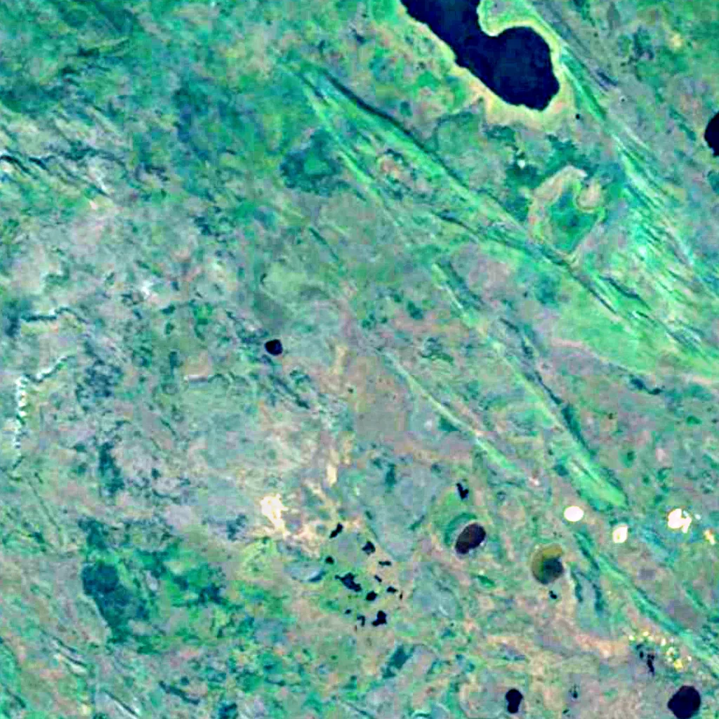 Wood Buffalo National Park seen from above (Sentinel-2)