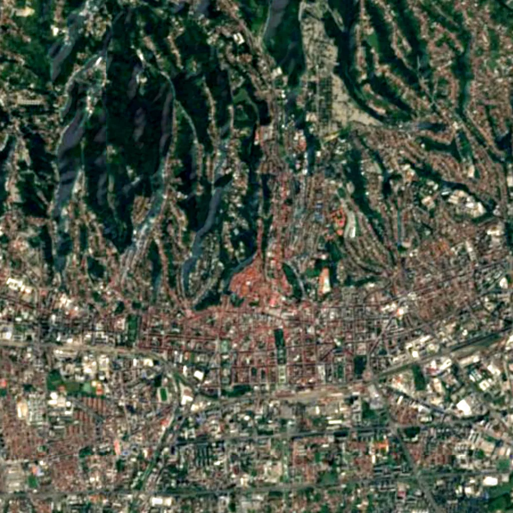 Zagreb Observatory seen from above (Sentinel-2)