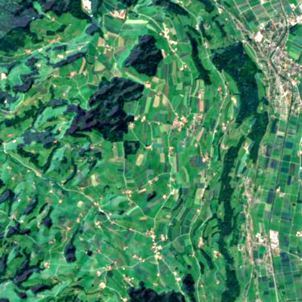 Zimmerwald Observatory seen from above (Sentinel-2)